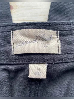 Universal Thread solid black sailor high waist wide leg denim jeans fall winter thumbnail 2