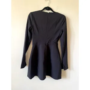 Oh Polly Taesha Square-Neck Structured Tulip Mini Dress Black Size 4 New CLM thumbnail 7