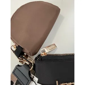 Kensie Multi‎ Pouch Wristlet Black Brown Nylon Purse Leopard Strap Keychain NEW thumbnail 5