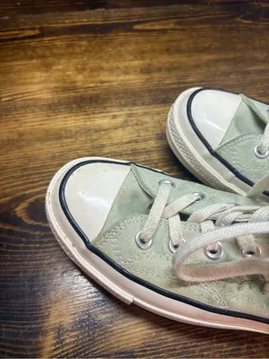 Converse green floral embroidered high top sneakers size W7 thumbnail 4