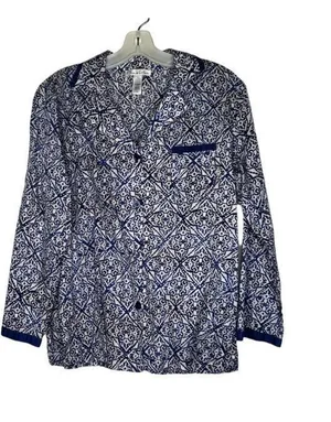 Oscar de la Renta Two Piece Pajama‎ Set White thumbnail 1