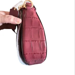 Coach Elle Saddle Bag with Signature Chain Print Style #F38111 in Burgundy Red thumbnail 5