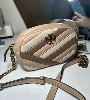 Tory Burch crossbody kira chevron camera bag cream brown thumbnail 1