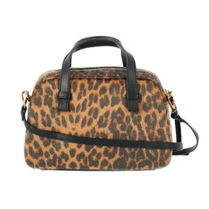 NWT Time and Tru Women Mini Satchel Crossbody Bag Faux Fur Leopard Print Boxy thumbnail 2