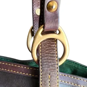 Dooney and Bourke Florentine East Westc Skylar brown black leather suede tote. thumbnail 5