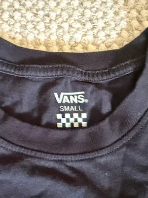 Vans Off The Wall Crop Top Long Sleeve Shirt Black Small Multi-Color Check NEW thumbnail 2