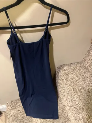 Free People Navy Slip Cami Dress thumbnail 4