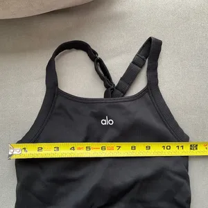 Alo Yoga Seamless Ribbed Favorite Full Length Bra Tank Black XXS thumbnail 3