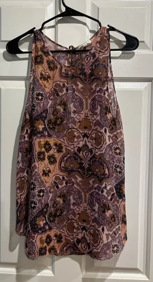 Wilfred Aritzia silk sleeveless top blouse parsley sz S brown thumbnail 1