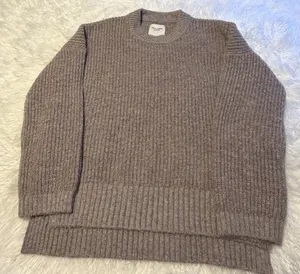 Abercrombie & Fitch Brown Ribbed Knit Crew Neck Sweater M thumbnail 1