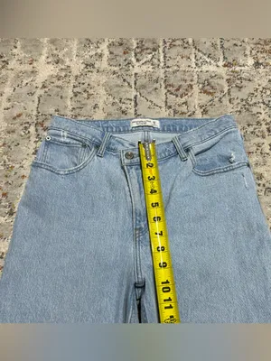 Abercrombie & fitch the 90s straight ultra high rise size 8/29 light wash thumbnail 7