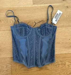 Urban Outfitters - Modern Love Corset Top in Blue thumbnail 1