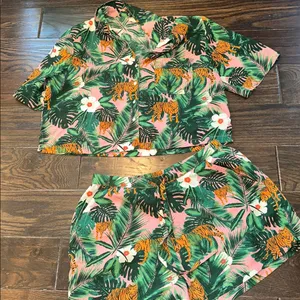 Cynthia Rowley Tiger Jungle Print Sleepwear Set size medium thumbnail 3