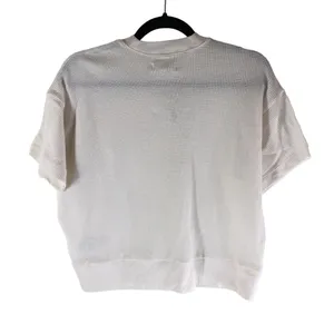 Madewell Womens Waffle Mockneck Tee Crew Neck Short Sleeve Lighthouse Ivory XS thumbnail 4