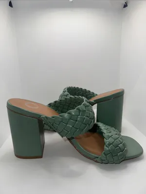 Cato Braided Block Heel Sandals Heels Green Women’s 9.5 thumbnail 5