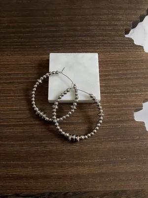 Handmade Triple Saucer Western Pearl Hoop Earrings thumbnail 2