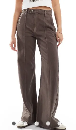 Cotton On Women Seam Wide Leg Dark Brown‎ Baggy Jeans Size 26 thumbnail 1
