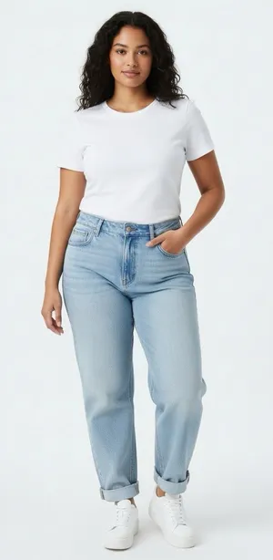 American Eagle Highest Rise Baggy Straight Strigid Jeans Light Denim Wash thumbnail 1