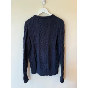 J.Crew Mercantile Long Sleeve Cable Knit Pullover Sweater Blue Women's Medium thumbnail 2