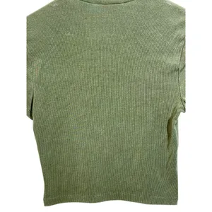 Abercrombie & Fitch Soft AF Rib Knit Green Mock Short Sleeve Crop Top Womens XS thumbnail 5