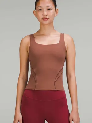 Lululemon Nulu and Mesh Back Shelf-Bra Yoga Tank Top 8 Brown thumbnail 3