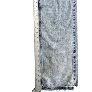 White Fox Small Blue Acid Wash Crossover Waist Straight Leg Jeans STAINED thumbnail 11
