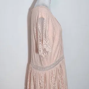 Peachy Pink Lace Formal Maxi Dress Size 2X Pink Formal Wedding Guest Dress thumbnail 6