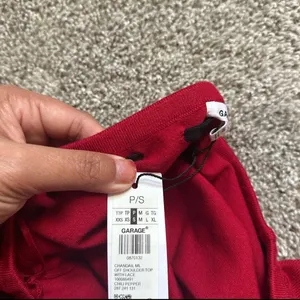 Garage Women's Red Long-Sleeve Tie-Front Top thumbnail 7