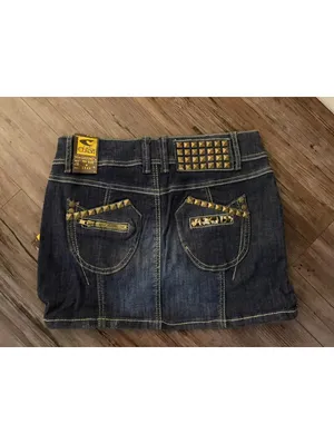 NWT Y2K Clash Jeans Studded Denim Mini Skirt Leopard Print M thumbnail 2