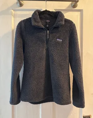 Patagonia Los Gatos 1/4 Zip Fleece Pullover Women's Medium Charcoal Grey Sherpa thumbnail 1