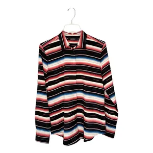 Lauren Ralph Lauren Striped Blanket Top Sz M thumbnail 2