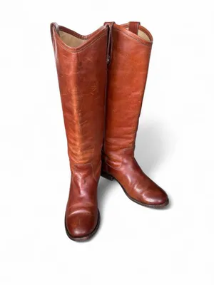 Frye Women’s 5 B Brown Leather Riding Boots Tall Knee High Pull On Classic thumbnail 6