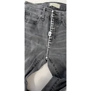 Madewell 9 Inch High Rise Skinny Jean 26 Faded Black Ripped Knee Raw Hem thumbnail 9