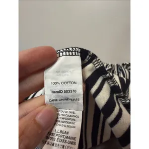 L.L. Bean Black White Striped Collared Pullover‎ Long Sleeve Top Fisherman SZ L thumbnail 6