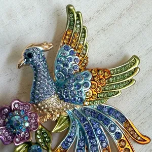 Multicolor Rhinestone Phoenix Statement Brooch thumbnail 4
