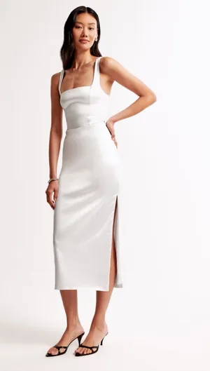Abercrombie White Midi Dress thumbnail 1