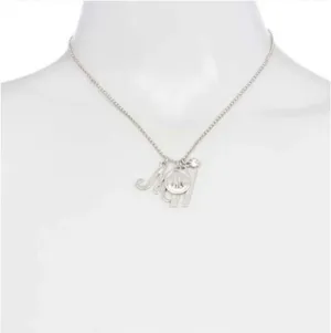 Nordstrom’s Melrose And Market Initial Charm Pendant Necklace, Silver, “M”, NEW thumbnail 2