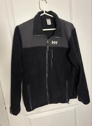 Helly Hansen Black Performance Fleece Jacket with Gray Yoke thumbnail 1