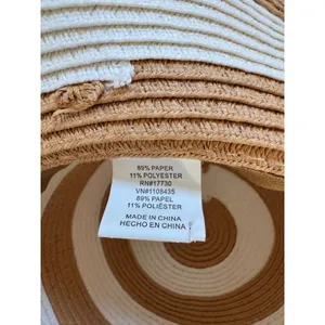 Target Tan & White Striped Floppy Wide-Brimmed Sun Hat thumbnail 4