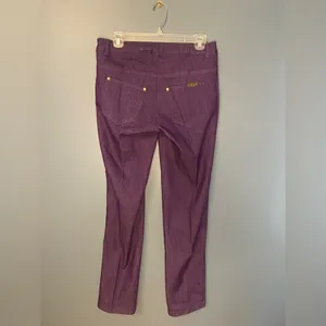 Iman purple‎ denim stretch pull on jeans Size small Purple thumbnail 2