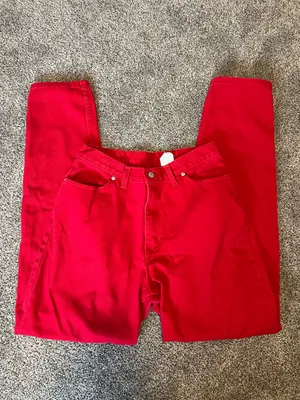 Vintage Faded Glory Red Straight-Leg Jeans thumbnail 2