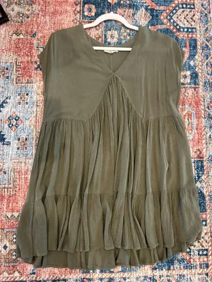 Dillard's Army green flowy dress thumbnail 1