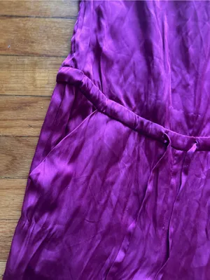 Bebe Purple Strapless Satin Jumpsuit Beaded Tube Jogger Size 00 Glam Party thumbnail 11