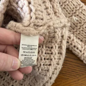 Free People XS/S Wool Blend Chunky Knit Mock Neck Sweater Dusty Rose Pink thumbnail 6