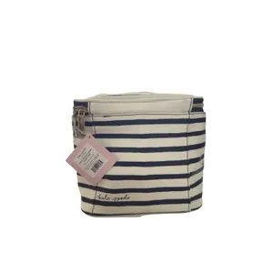 Kate Spade Womens Lunch Tote Bag Navy Cream Striped Insulated Zip Travel Cooler thumbnail 4