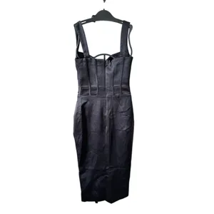 House of CB FIORELLA Black Satin‎ Corset Midi Dress Size Small Feminine Sexy thumbnail 8