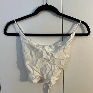 Zara White Women's Satin Crop Top thumbnail 3
