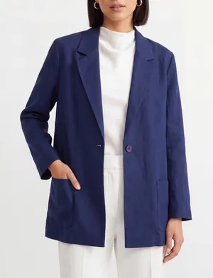 Apparenza Blazer Womens 20W Navy Blue Single Button NWT thumbnail 1
