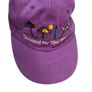 Ormond By The Sea Embroidered Purple Baseball‎ Cap Beach Scene Adjustable thumbnail 2