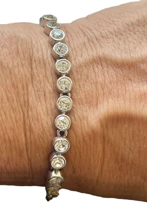 Swarovski Crystal and Rhodium classic tennis bracelet thumbnail 8